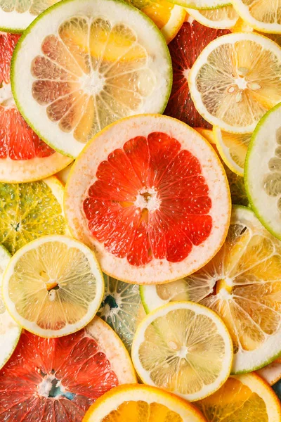 Fresh Juicy Citrus Slices Close — Stock Photo, Image