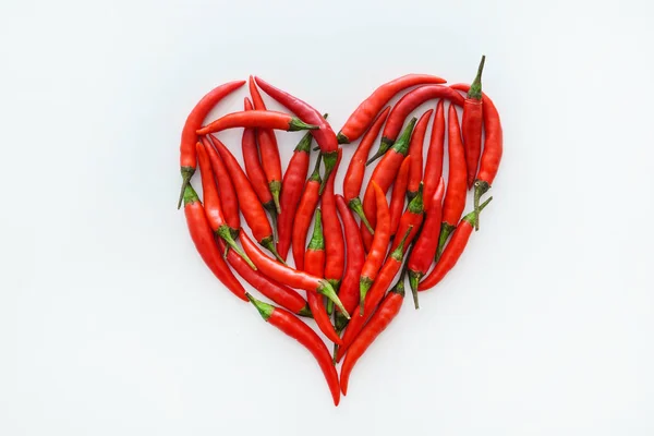 Herz Aus Chilischoten Valentinstag — Stockfoto
