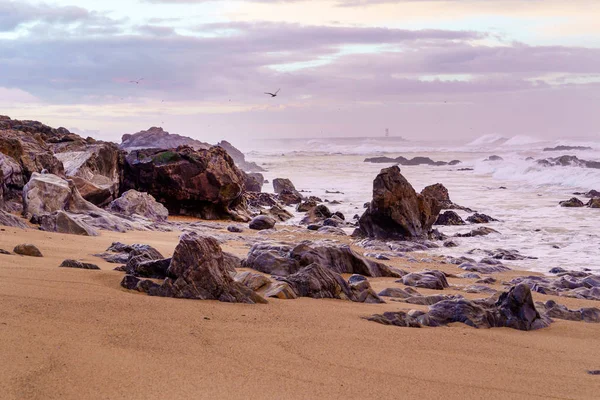 Bellissima Spiaggia Dell Oceano Atlantico Natura — Foto Stock