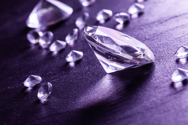 Různé Krásné Diamanty Zblízka — Stock fotografie