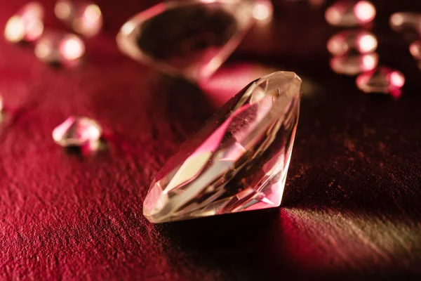Different Beautiful Diamonds Close — Stock Photo, Image