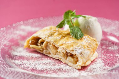 Strudel dondurma, yakın çekim