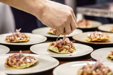 restoranda yemek catering, yakın çekim