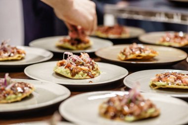 restoranda yemek catering, yakın çekim