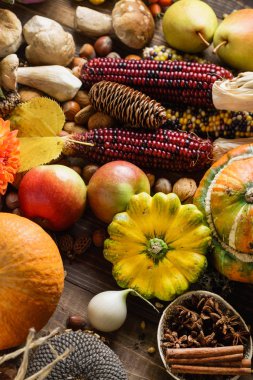 Tablo, sonbaharda hasat yakın çekim