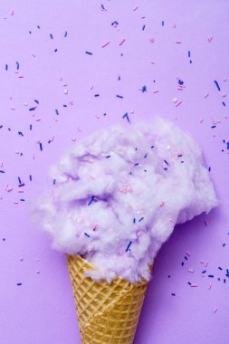 Pamuk şeker şeker sprinkles ile yakın çekim 