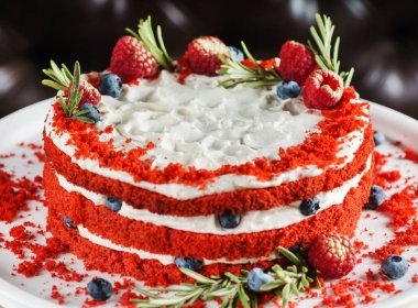 Red Velvet cake, yakın çekim 