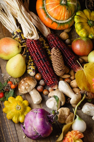 Autumn Harvest Table Close — Stock Photo, Image