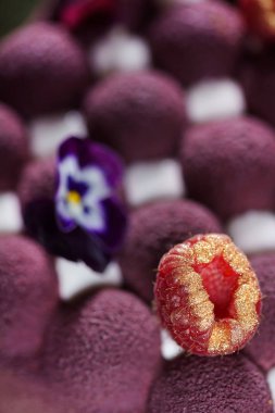 yaratıcı kek meyve ve çilek, yakın çekim