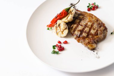 ızgara biftek soslu, yakın çekim