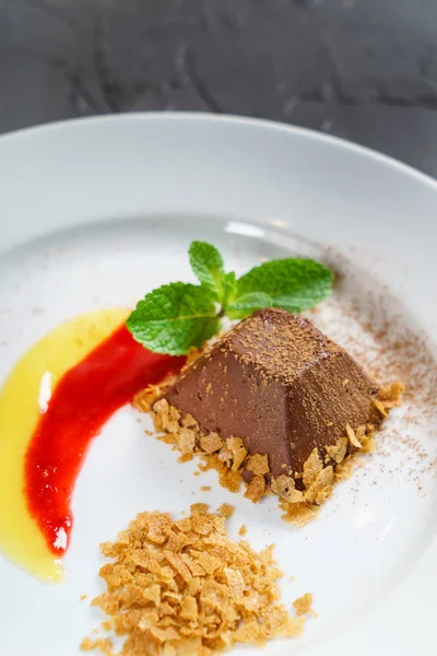 Fit Chocolate Dessert Close — Stock Photo, Image