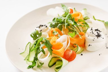 salata üzerine beyaz Bahar, yakın çekim