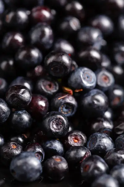 Blueberries Black Background Close — Stock Photo, Image