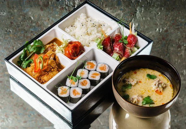 Lunch in a bento box, close up — Stock Image Lunch Bento Box Close Stock Image