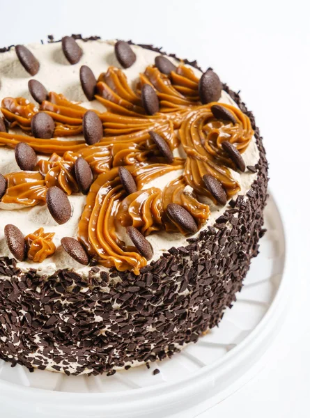 Chocolate Cake White Close — Stock Photo, Image