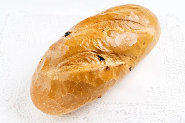 White Bread Raisins Close — Stock Photo, Image