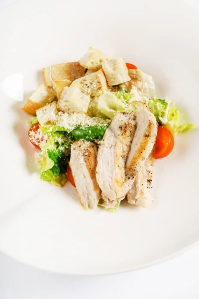 Caesar Salad Chicken Close — Stock Photo, Image