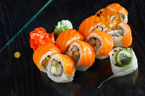 Tasty Sushi Table Close — Stock Photo, Image