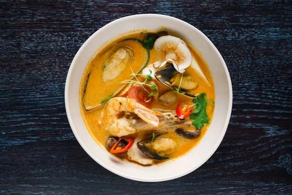 Seafood Soup Restaurant Close — Stock Photo, Image