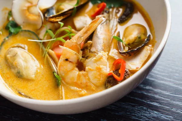 Seafood Soup Restaurant Close — Stock Photo, Image