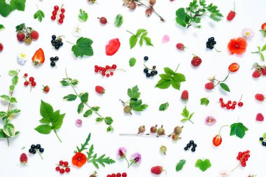 çiçek ve meyveleri ile yaz konsepti