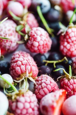 parlak Dondurulmuş çilek, yakın çekim