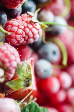 parlak Dondurulmuş çilek, yakın çekim