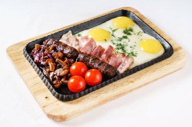 sahanda yumurta ile Kahvaltı, yakın çekim