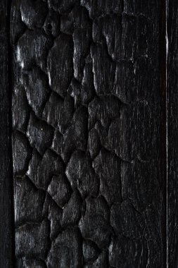siyah ahşap doku yanmış, yakın çekim