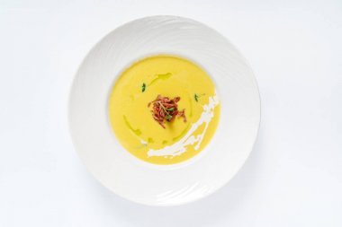 çorba beyaz krem, yakın çekim