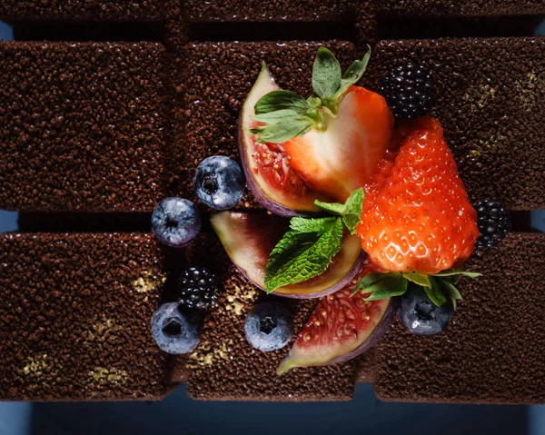 nice cake with berries, close up