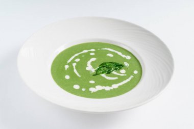 çorba beyaz krem, yakın çekim