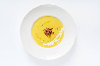 çorba beyaz krem, yakın çekim