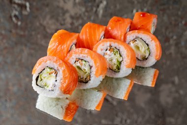 lezzetli suşi restoranında, yakın çekim