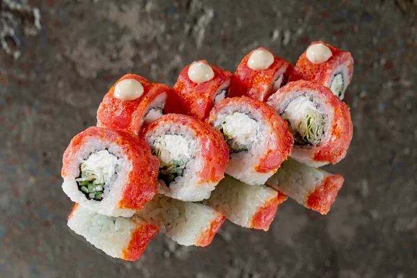 Sushi Omáčkou Zblízka — Stock fotografie