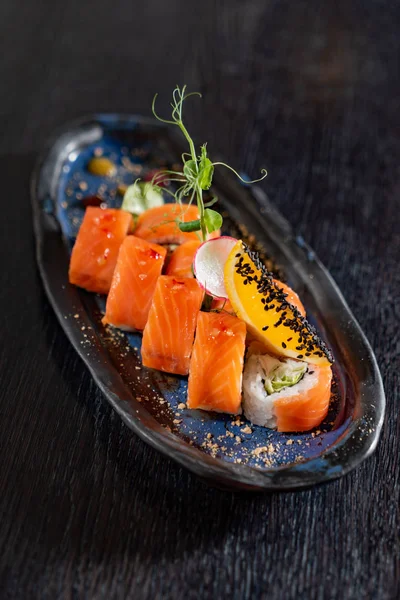 Köstliches Sushi Restaurant Aus Nächster Nähe — Stockfoto