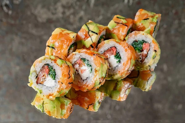 Sushi Avokádem Zblízka — Stock fotografie