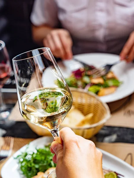 Večeře Restauraci Zblízka — Stock fotografie