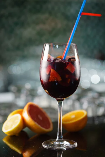 Cocktail Fruits Bar Gros Plan — Photo