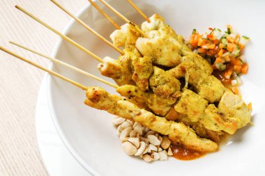 Moo satay, tavuk satay, Tayland Mutfağı, yakın çekim
