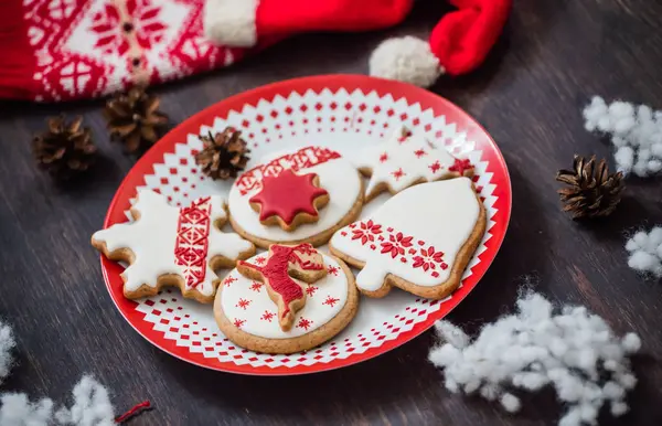 Kerstkoekjes Sluiten — Stockfoto