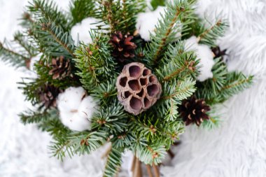 Güzel bir kış buketi, kapatın.