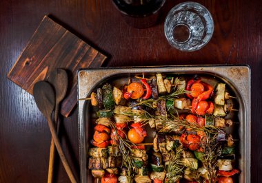 Izgara şişler, kapatın.