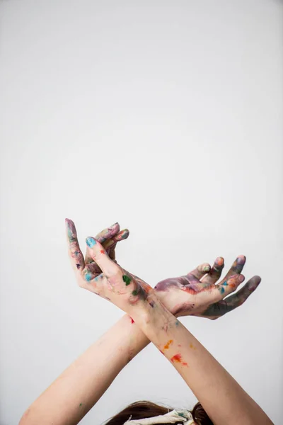 Hands Painter Close — Stock Photo, Image