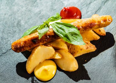 Sosisli makarna, yakın çekim