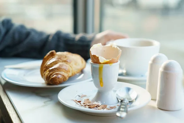 Завтрак Кафе Крупный План — стоковое фото