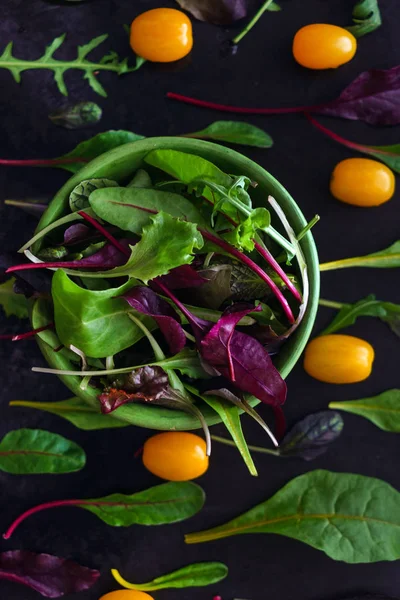 Baby Salade Bladeren Close — Stockfoto