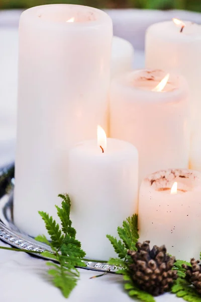 Decorazione Nozze Candele Primo Piano — Foto Stock