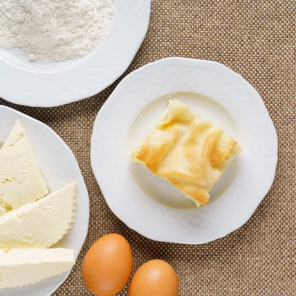 Cheese Pie Fresh Ingredients — Stock Photo, Image