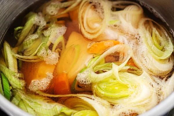 Bouillon Légumes Dans Casserole — Photo